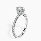 Platinum Cleopatra Halo Lab Diamond Ring standing product image one