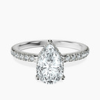 Platinum Cleopatra Halo Lab Diamond Ring front image