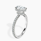 Platinum Cleopatra Halo Lab Diamond Ring standing product image one