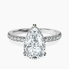 Platinum Cleopatra Halo Lab Diamond Ring front image