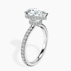 Platinum Cleopatra Halo Lab Diamond Ring standing product image one