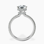 Platinum Cleopatra Halo Lab Diamond Ring side right image one