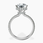 Platinum Cleopatra Halo Lab Diamond Ring side right image one