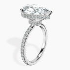 Platinum Cleopatra Halo Lab Diamond Ring standing product image one