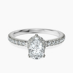 Platinum Cleopatra Halo Lab Diamond Ring front image