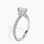 Platinum Cleopatra Halo Lab Diamond Ring standing product image one