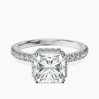 Platinum Cleopatra Halo Lab Diamond Ring front image