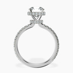 Platinum Cleopatra Halo Lab Diamond Ring side right image one