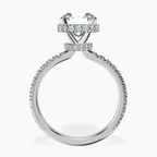 Platinum Cleopatra Halo Lab Diamond Ring side right image one