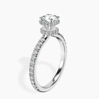 Platinum Cleopatra Halo Lab Diamond Ring standing product image one