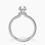 Platinum Cleopatra Halo Lab Diamond Ring side right image one
