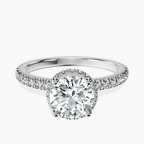Platinum Cleopatra Halo Lab Diamond Ring front image