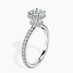 Platinum Cleopatra Halo Lab Diamond Ring standing product image one