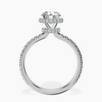 Platinum Cleopatra Halo Lab Diamond Ring side right image one
