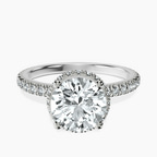 Platinum Cleopatra Halo Lab Diamond Ring front image