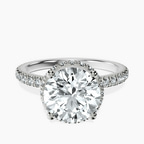 Platinum Cleopatra Halo Lab Diamond Ring front image