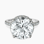 Platinum Cleopatra Halo Lab Diamond Ring front image