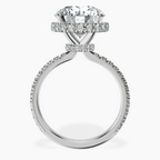 Platinum Cleopatra Halo Lab Diamond Ring side right image one