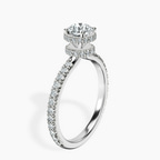 18kt White Gold Cleopatra Halo Lab Diamond Ring standing product image one