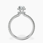 18kt White Gold Cleopatra Halo Lab Diamond Ring side right image one