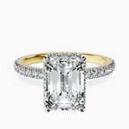 18kt Yellow Gold Cleopatra Halo Lab Diamond Ring front image