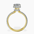 18kt Yellow Gold Cleopatra Halo Lab Diamond Ring side right image one