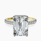 14kt Yellow Gold Cleopatra Halo Lab Diamond Ring front image