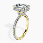 14kt Yellow Gold Cleopatra Halo Lab Diamond Ring standing product image one
