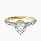 14kt Yellow Gold Cleopatra Halo Lab Diamond Ring front image