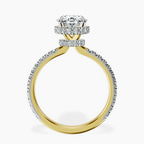 2.06 ct. oval Cleopatra Ring in 18kt yellow gold side right image one