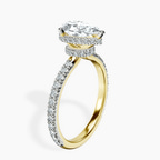 14kt Yellow Gold Cleopatra Halo Lab Diamond Ring standing product image one
