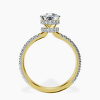 14kt Yellow Gold Cleopatra Halo Lab Diamond Ring side right image one
