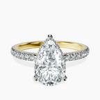 14ct Yellow Gold Cleopatra Halo Lab Diamond Ring front image
