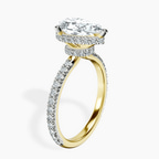 14ct Yellow Gold Cleopatra Halo Lab Diamond Ring standing product image one