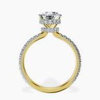 14ct Yellow Gold Cleopatra Halo Lab Diamond Ring side right image one