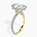 14kt Yellow Gold Cleopatra Halo Lab Diamond Ring standing product image one