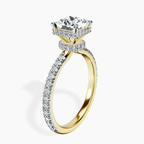 14kt Yellow Gold Cleopatra Halo Lab Diamond Ring standing product image one