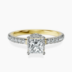 14kt Yellow Gold Cleopatra Halo Lab Diamond Ring front image