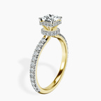 14kt Yellow Gold Cleopatra Halo Lab Diamond Ring standing product image one