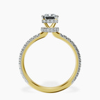 14kt Yellow Gold Cleopatra Halo Lab Diamond Ring side right image one
