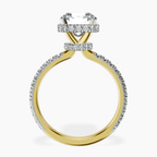 14kt Yellow Gold Cleopatra Halo Lab Diamond Ring side right image one