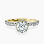 14kt Yellow Gold Cleopatra Halo Lab Diamond Ring front image