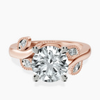 14kt Rose Gold Rosé Side Stone Lab Diamond Ring front image