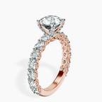 9ct Rose Gold Genelia Side Stone Lab Diamond Ring standing product image one