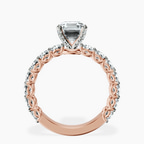 9ct Rose Gold Genelia Side Stone Lab Diamond Ring side right image one