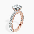 14kt Rose Gold Genelia Side Stone Lab Diamond Ring standing product image one