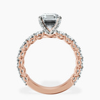 14kt Rose Gold Genelia Side Stone Lab Diamond Ring side right image one