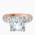 18kt Rose Gold Genelia Side Stone Lab Diamond Ring front image