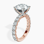 18kt Rose Gold Genelia Side Stone Lab Diamond Ring standing product image one