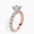 9ct Rose Gold Genelia Side Stone Lab Diamond Ring standing product image one